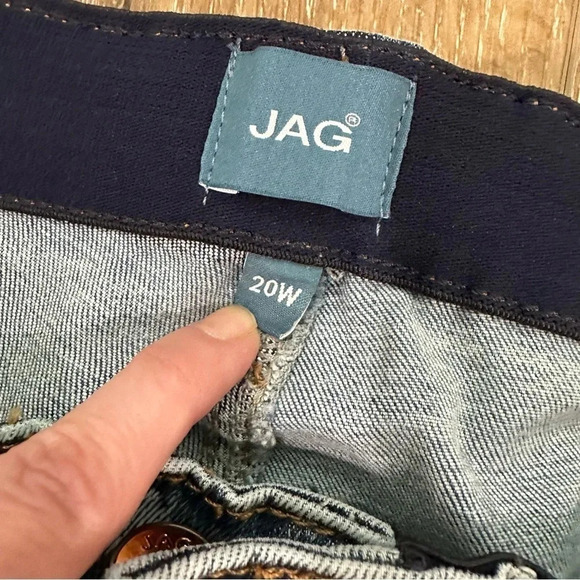 JAG Ruby Mid-Rise Straight Crop Christopher Blue Raw Hem Denim Size 20W NWT - Picture 4 of 11